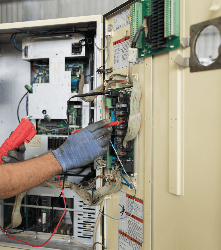 WMB engineer carrying out electrical and mechanical installation work